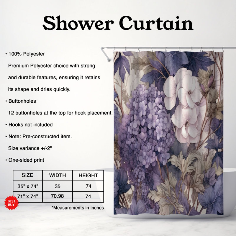 Rideau de douche Offerman, H 74 po x l 71 po