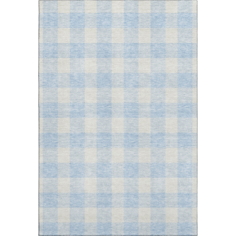 Premium Machine Washable Prisco Sky Rug, Rectangle 2'6" x 3'10"