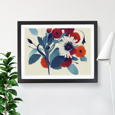 Splendorous Modern Flowers Abstract - Framed Print