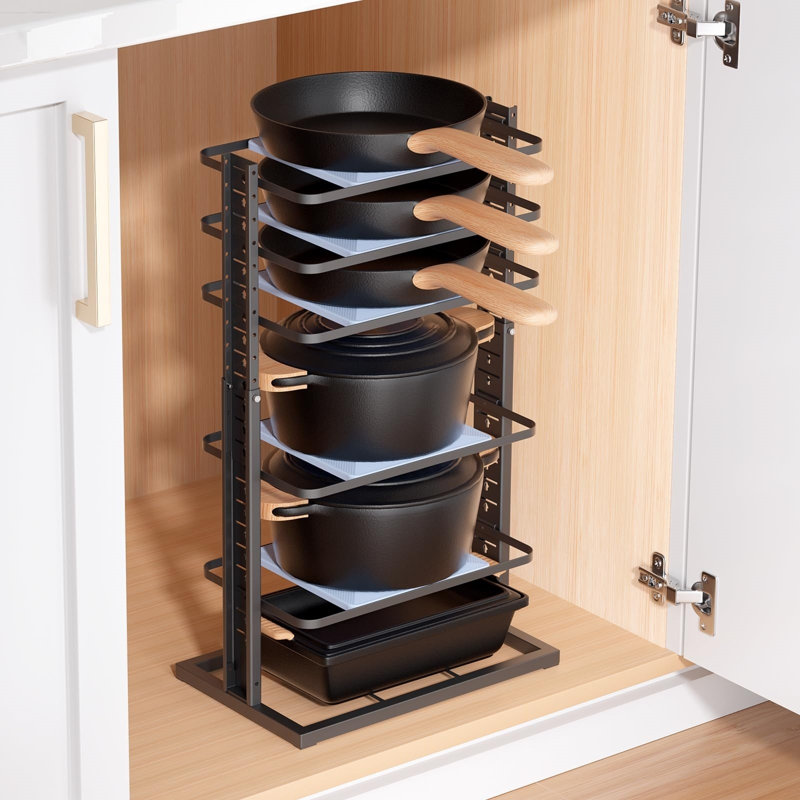 Rangement robuste pour casseroles et poêles à 6 niveaux à l'intérieur d'un placard