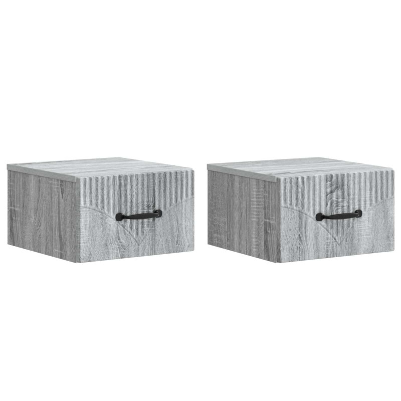 34.5cm W Manufactured Wood Bedside Table, Grey Sonoma