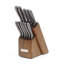 Cambridge Silversmiths Nero Hammered Titanium 12-Piece Cutlery Set with Block