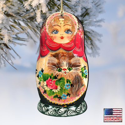 Tidaholm 5.5'' Wood Animals Hanging Figurine Ornament