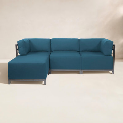 Olen 95.5'' Wide L-Shaped Steel Patio Sectional with Cushions