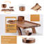Plateau porte-gobelet pour canapé, table de bout en bois d'acacia 3 en 1 avec support pour téléphone pivotant à 360 ° sur l'accoudoir