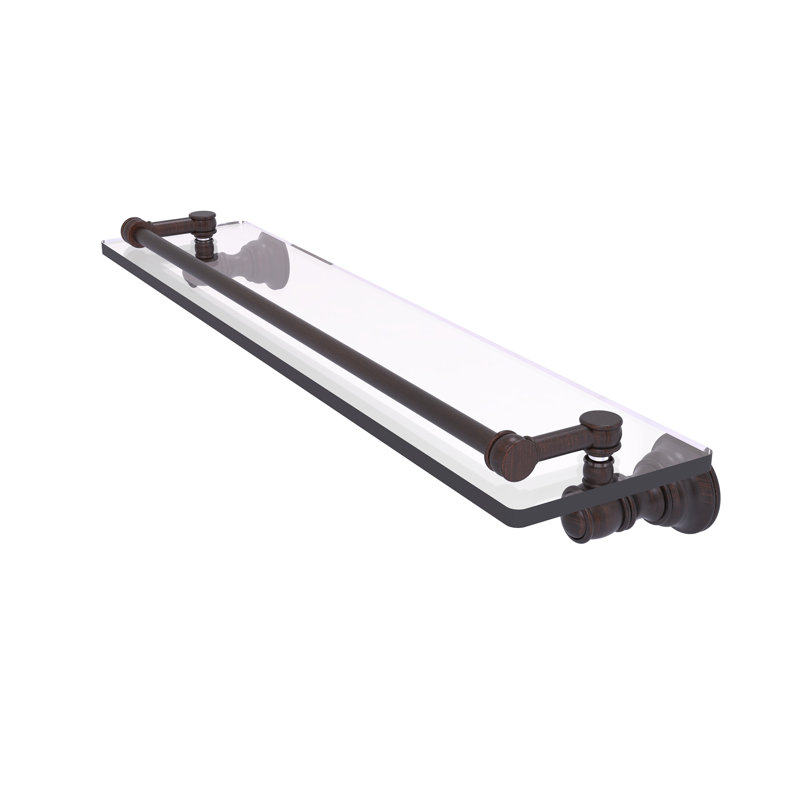 Freyja Glass Bracket Shelf, Venetian Bronze, 3.3" H x 22" W x 5.54" D