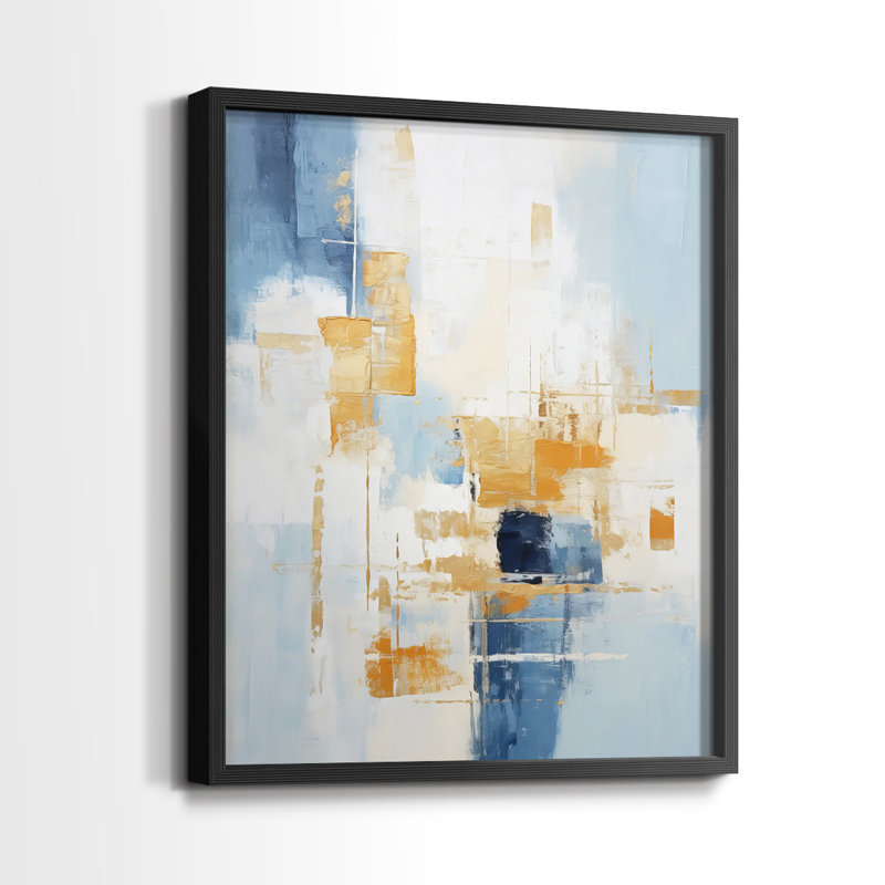 Série ABSTRACT Dxxxvi - reproduction encadrée de qualité supérieure - prête à être accrochée - aucun clou requis, Noir
