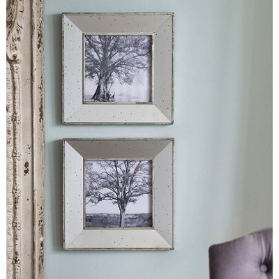 S / 2 15 "x 15" cadres en miroir argentés