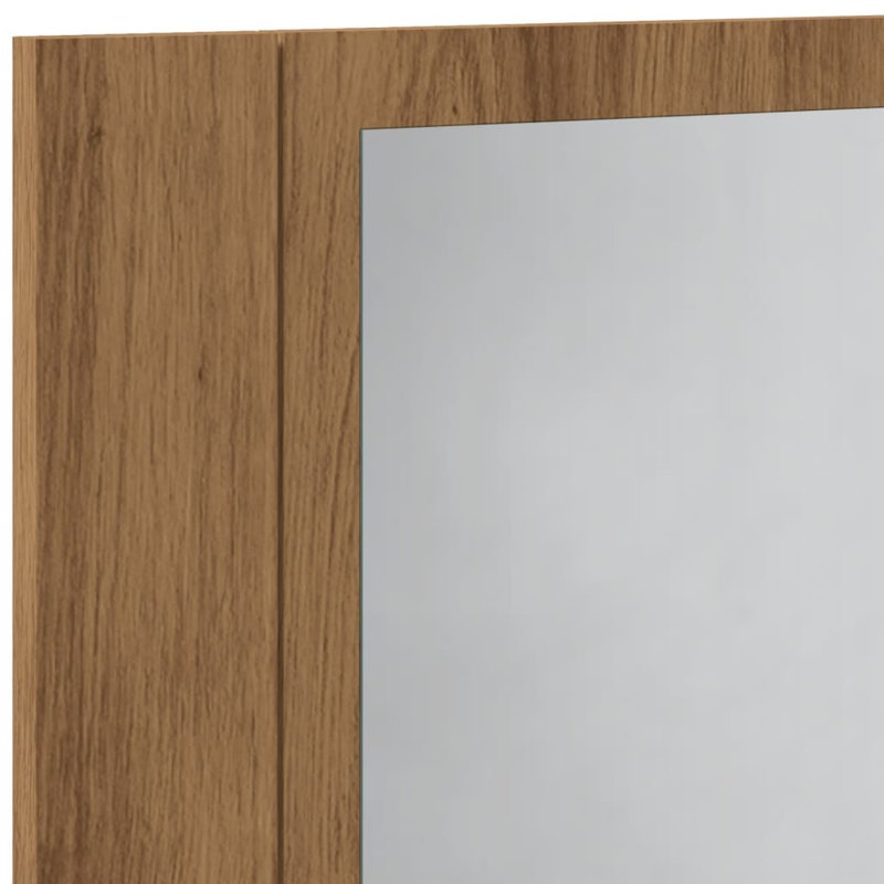 LED Bathroom Mirror Cabinet 40x12x45 cm Acrylic, Artisan Oak