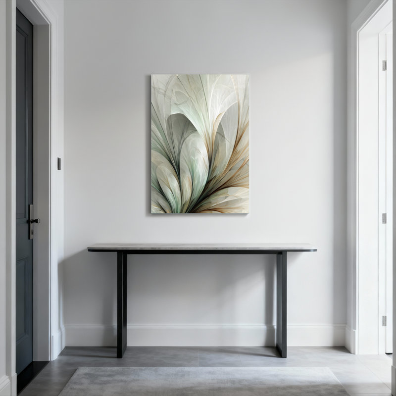 «Feather», art abstrait sur toile tendue sur toile, ensemble de 1, H 18 po x l 12 po