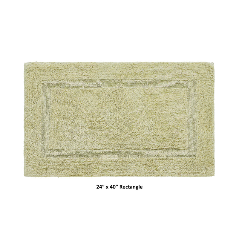 Rozanne Reversible Cotton Bath Rug, Sage, 24" x 40" Rectangle