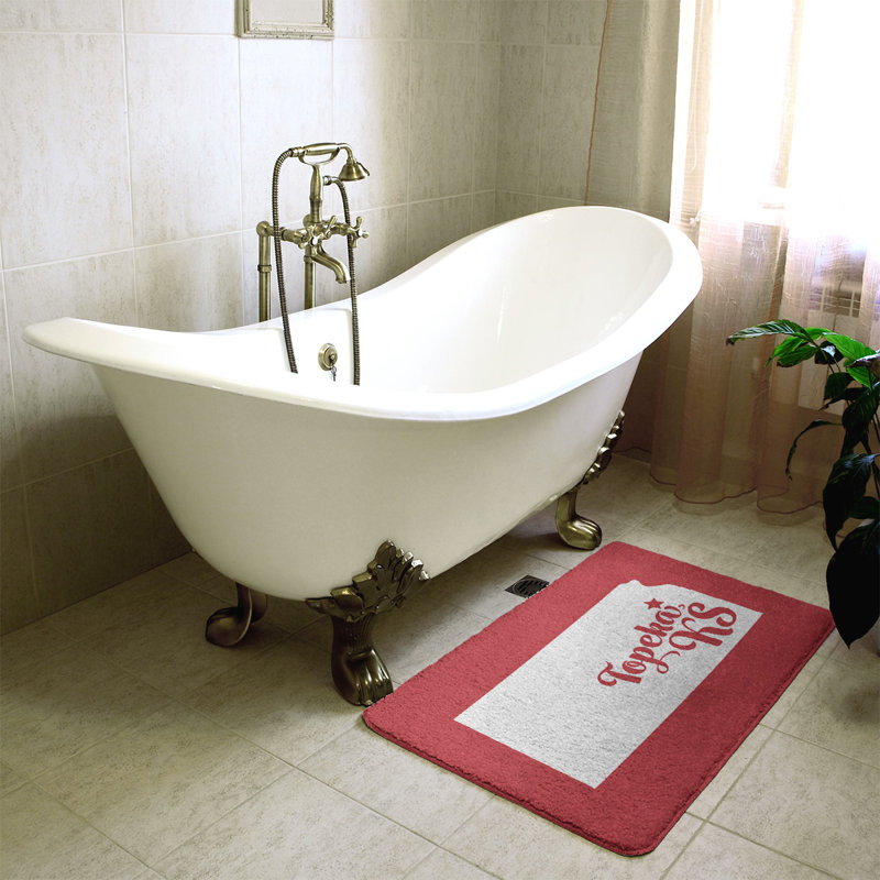 Tapis pour salle de bain kansas topeka, l 17 po x L 21 po, Rouge