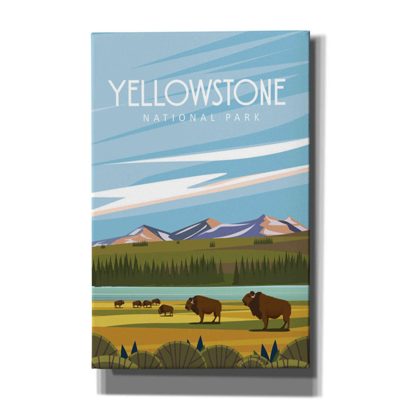 «Yellowstone National Park» par Arctic Frame Studio, art mural sur toile, H 40 po x l 26 po x P 1,5 po