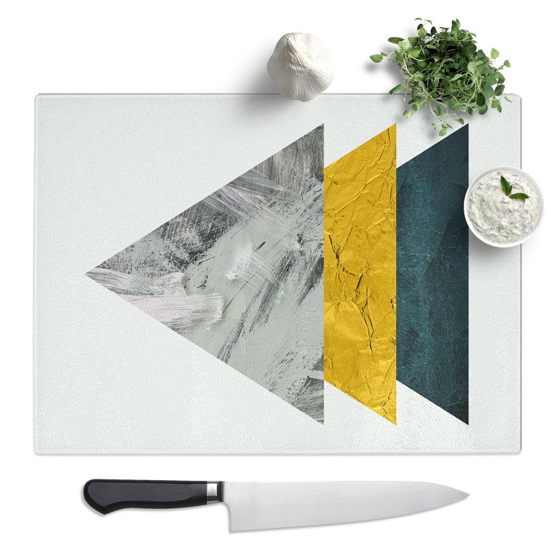 Textured Shapes No.2  Glass Chopping Board