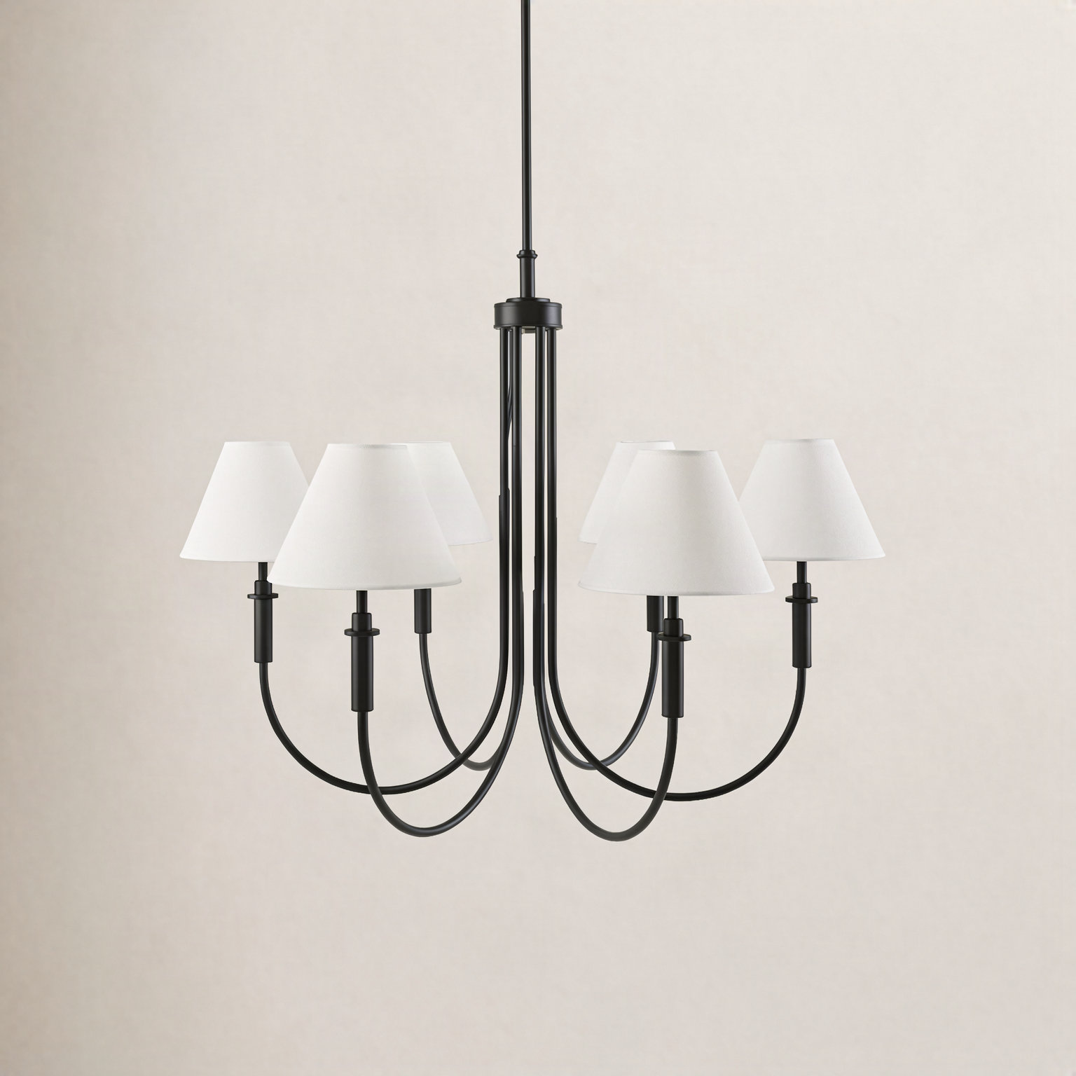 Celeste Iron 6-Light Chandelier, Matte Black