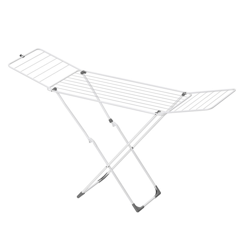Laundry Drying Rack, Foldable Clothes Horse With Gullwing Arms, Indoor Outdoor Use