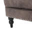  Fauteuil d'appoint rembourré élégant, capitonné avec garniture cloutée et pieds en bois pour des espaces de vie élégants, gris rustique