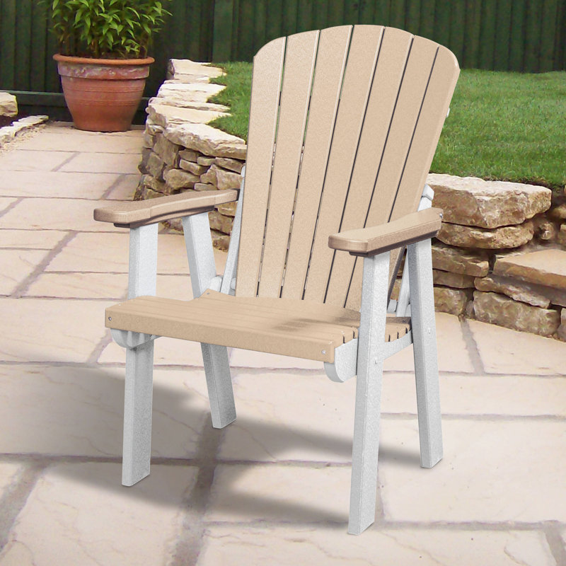 Hubert Outdoor Adirondack Chair, Weatherwood/White