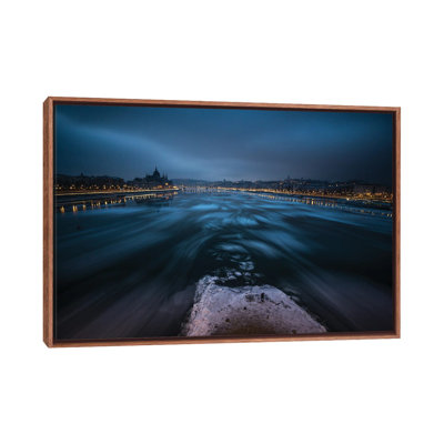 Winter Morning in Budapest 1 Piece Single Picture Frame and Floater Frame Wall Art on Canvas