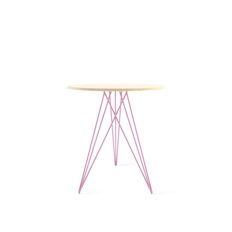 Hudson Solid Wood Top End Table, Maple, Pink