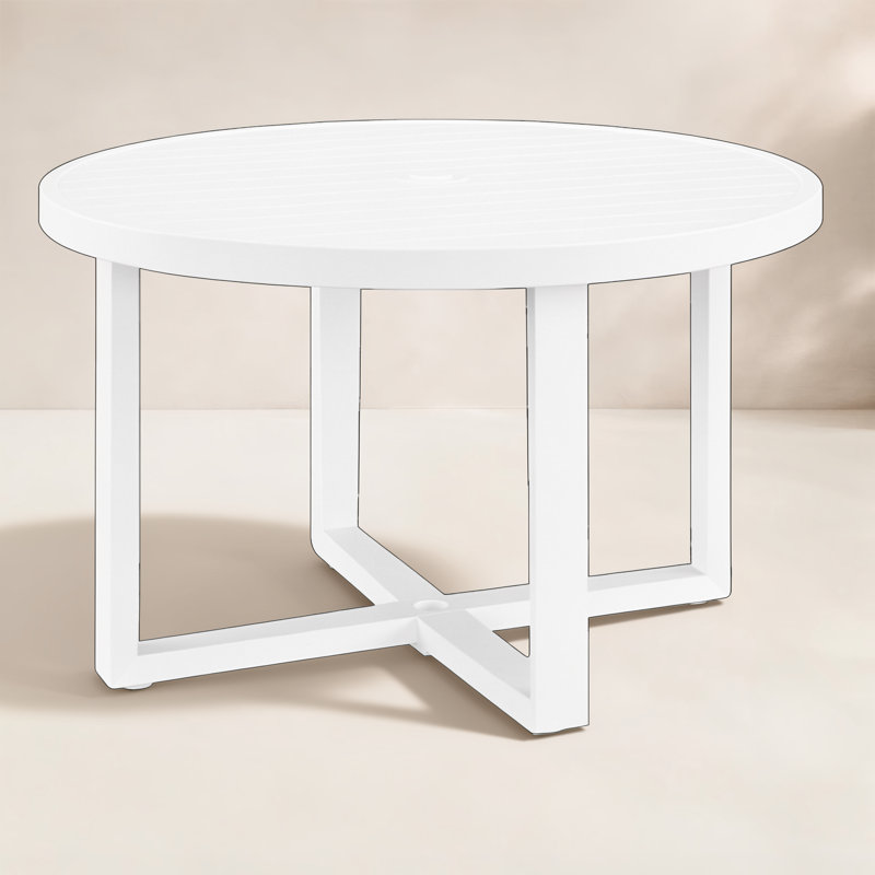 Camela Round Powder Coated Aluminum Outdoor Dining Table, 29'' H x 50" W x 60'' L