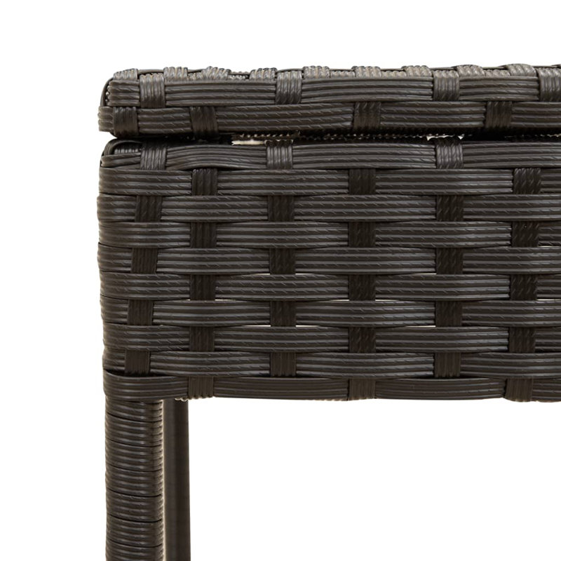 Chaise longue Ebern Designs avec auvent et table en rotin de polyester brun, Turquoise / noir