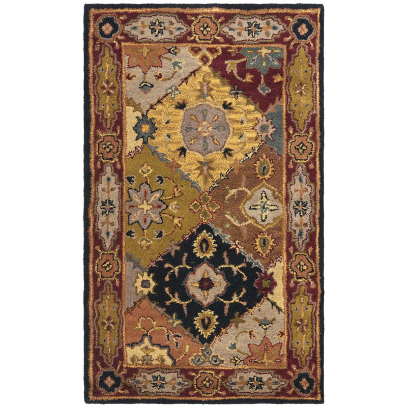 Balthrop Hand Tufted Wool Oriental Rug, Rectangle 2' x 3'