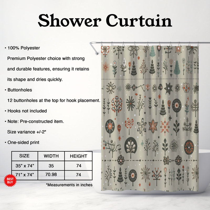 Rideau de douche Arctique - Abstract Abstract Expression, H 74 po x l 71 po