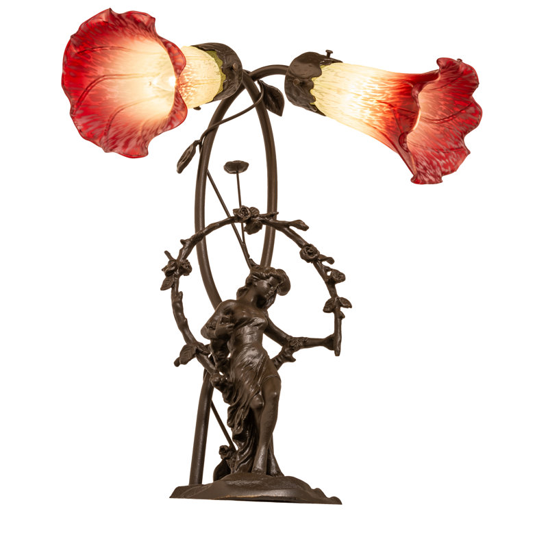 Diop Table Lamp, White/Red