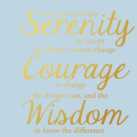 Décalcomanie murale, "Serenity Prayer", Or