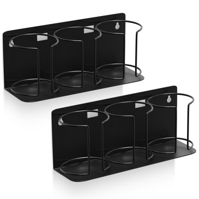 Sorbus Magnetic Stanley Cup Holder for 3 Cups – Versatile Water Bottle Organizer for Fridge, Oven, or Wall - 2 Pack, Black