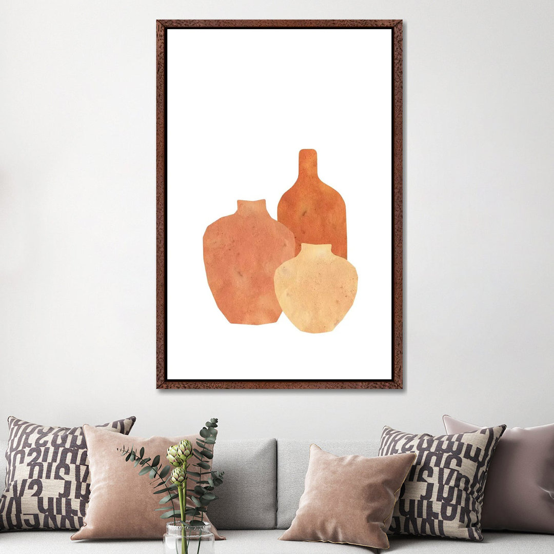 Terracotta Clay Vases by Whales Way - Painting on Canvas