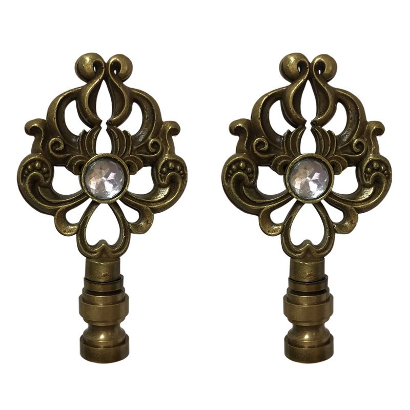 Faîteau lampe filigree floral, Laiton antique