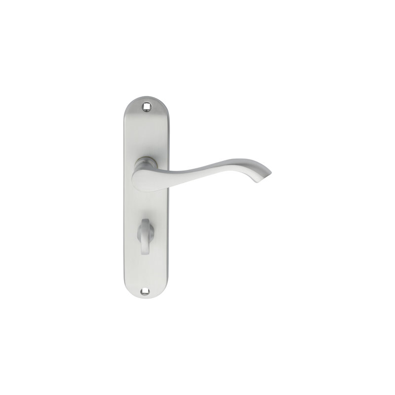 Andros Bathroom Door Handle, Satin Chrome