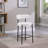 Woker Modern Sherpa Counter Height Stools Set of 2, Uphsoltered 26" Seat Height Barstools with Brushed Brass Metal Legs Round Low Back Kitchen Stools with Footrest for Dining Room,-236117405