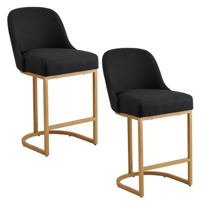 Tabouret de baril avec siège en lin et base en métal