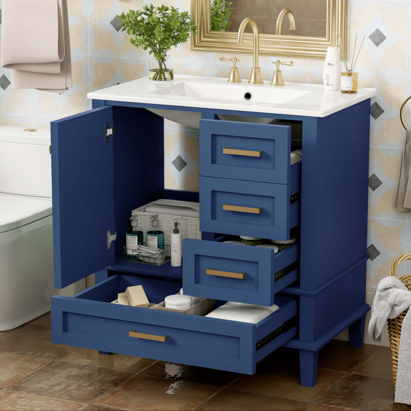 Meuble-lavabo 30 po, Bleu