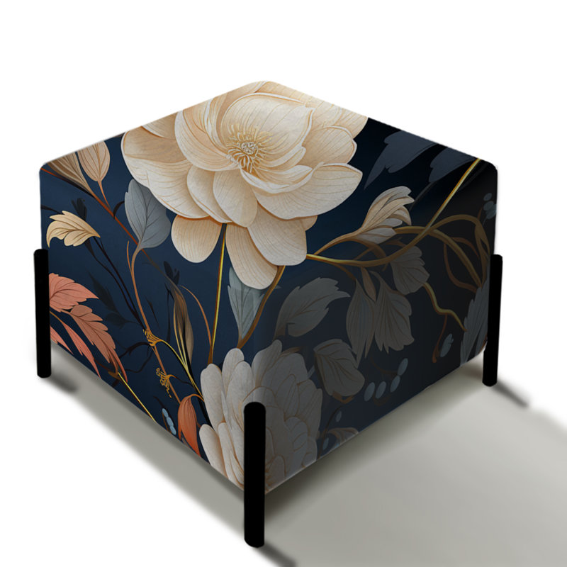 Motif discret Moody Moonlight - repose-pieds carré floral