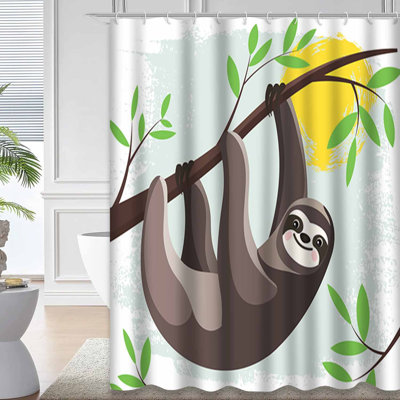 Green Waterproof Shower Curtain,Shower Curtains for Bathroom with 12 Hooks