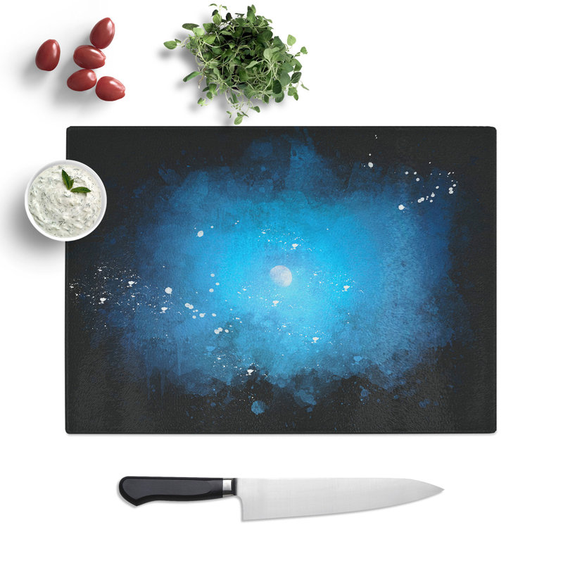 Tempered Glass Half Moon Chopping Board, 28.5 cm x 39 cm