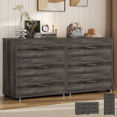 Commode 6 tiroirs pour la chambre à coucher, le salon ou le bureau personnel
