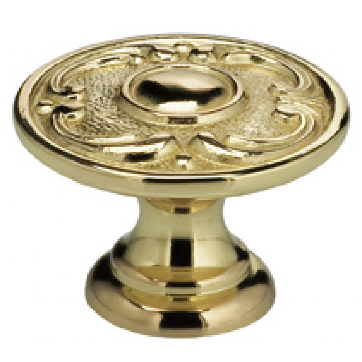 Poignée champignon surdimensionnée de 1 13/16 po de diamètre, H 1,13 po x l 1,13 po x P 0,81 po, Laiton poli