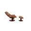 Fauteuil pivotant inclinable manuel en cuir avec repose-pieds de 33,5 po de large Carolynn-202906459