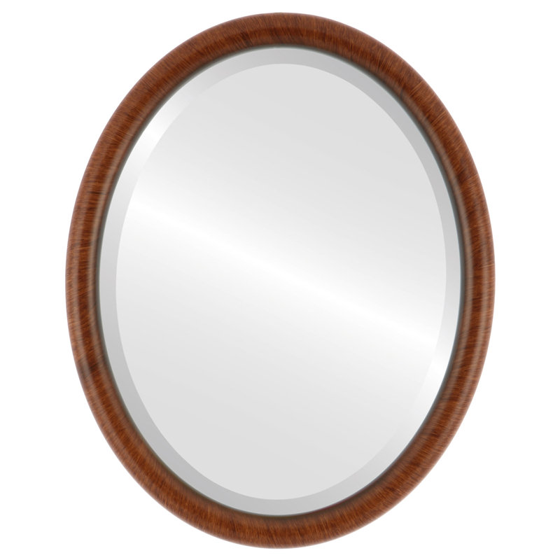 Rowles Oval Mirror, Vintage Walnut, 21.375" x 17.375"