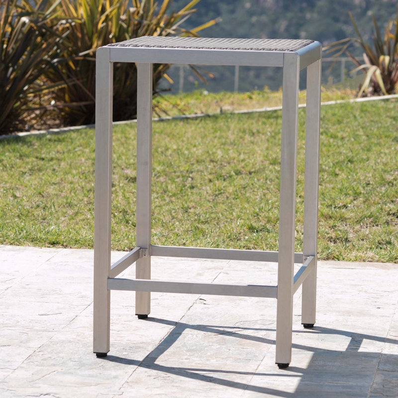 Table de bar d'extérieur en aluminium, Gris foncé