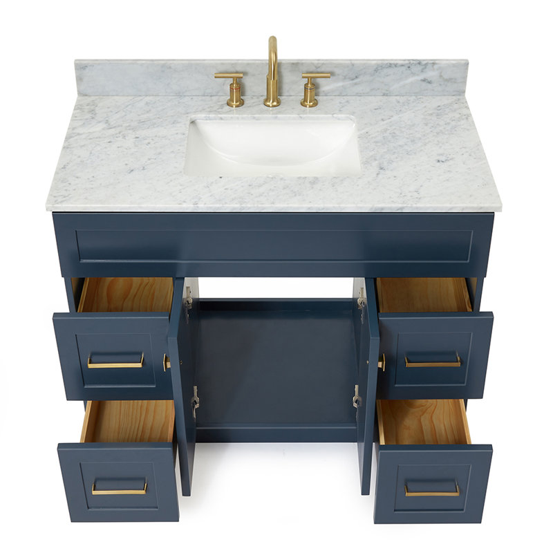 Ensemble de meuble-lavabo simple 43 po Partham, Bleu minuit