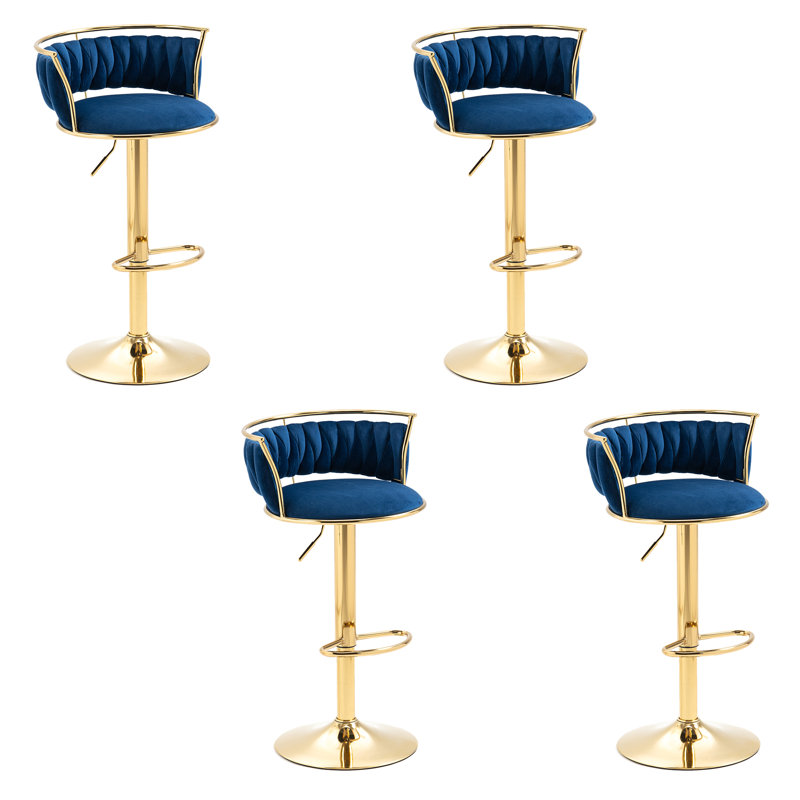 Tabouret de bar Christal, Or, Navy Blue