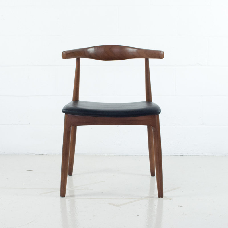 Chaise d'appoint à dossier ouvert en bois massif brun / noir Margi