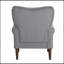 Fauteuil d'appoint classique en velours gris foncé capitonné à dossier capitonné et coussins de siège 1 pièce