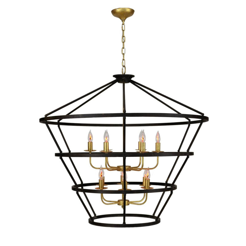 Massive 12 - Light Chandelier, Black